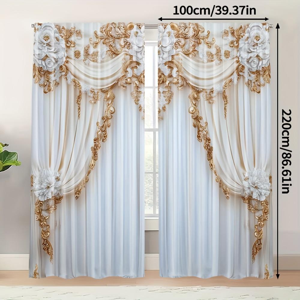 2pcs Luxe European Design Curtains – for Bedroom   Living Room   Office   Home & Caf Decor