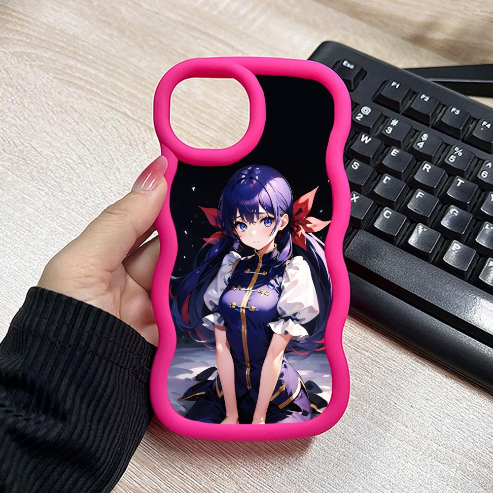 Fatal Fury Hotaru Futaba Phone Case for iPhone 17 16 15 14 13 12 11 Air Pro Max Plus Wavy Edge TPU Colorful Cover Pretty Luxury
