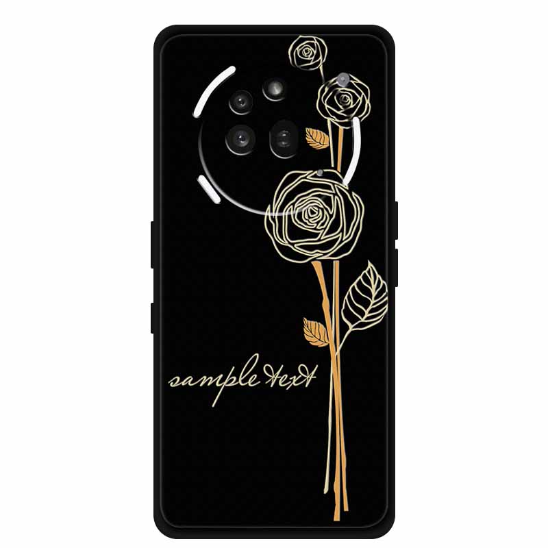 3D Prägehülle Für Nothing Phone 3A Pro Hülle 3 A Pro Hülle Blumen Schwarzes Silikon Weiche Rückabdeckung Für Nothing Phone3A Pro Hülle
