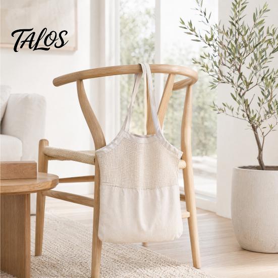Canvas Shopping Bag, Breathable Mesh Splicing Design, with Reinforced Straps Grocery Tote, for Fruits Vegetables Bread Snacks