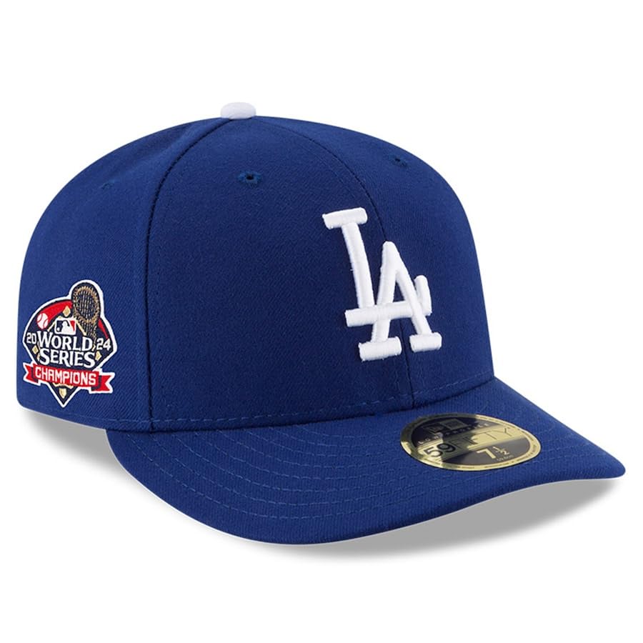 Размер 2024 Чемпион Мировой Серии Модель Кепки LP59FIFTY Лос-Анджелес Доджерс MLB ЧЕМПИОНЫ МИРОВОЙ СЕРИИ БОКОВАЯ НАШИВКА FITTED CAP ЛОС-АНДЖЕЛЕС ДОДЖЕРС LP5950 синий