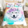 Wolf Dreamcatcher Duvet Cover Set Full Size Indian Dreamcatcher Animal 3D Bedding Set Exotic Style Bohemia Comforter/Quilt Cover