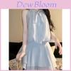 Summer Soft Womens Knit Dress With Spliced Design For Casual And Vintage Style