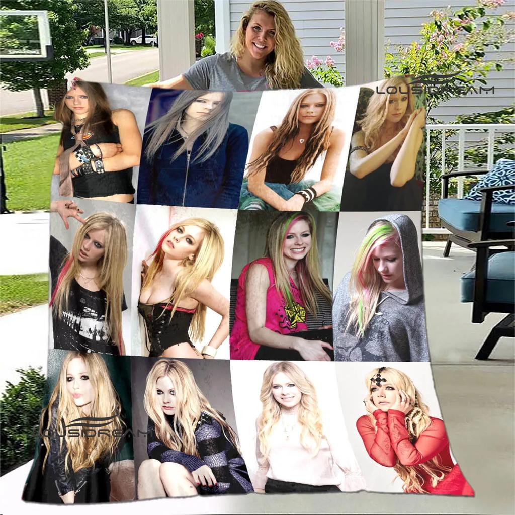 Singer AVRIL LAVIGNE Printed blanket Flannel Warm blankets Soft and comfortable blanket bed linings cubre cama Birthday Gift