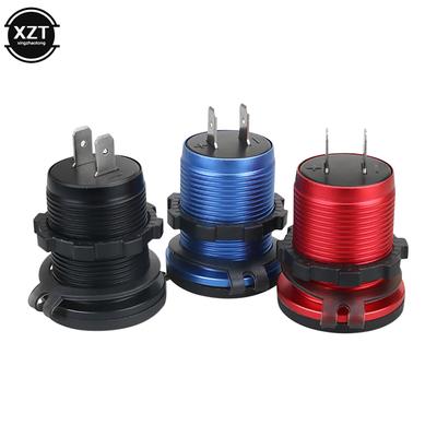 Metal Car Cigarette Lighter Dual USB Car Charger Aluminum Fast Charger QC3.0 Car Charger Socket Waterproof with Voltmeter Switch