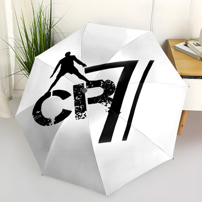 Portuguese Soccer Star Celebration Outdoor Automatic Umbrella Retractable Design with 8-Rib Durability Sturdy Construction All-Season Travel