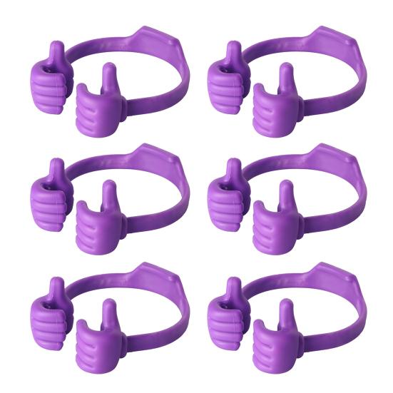 6Pcs Adjustable Thumb Mobile Phone Holder Portable Lightweight Universal Thumbs Shape Desk Tablets Cellphone Stand Home Office Decoration