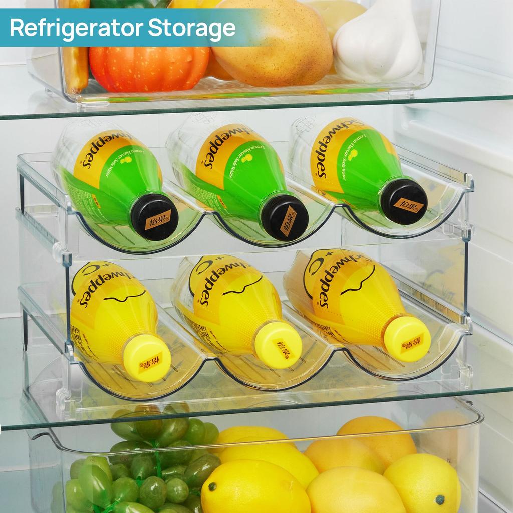 2Pcs Thickened Red Wine Rack Transparent Detachable Water Bottle Storage Rack Multi-layer Stacking Kitchen Cabinet Countertop