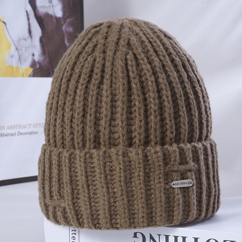 Women's Winter Warm Knitted Hat Korean Casual and Versatile Big Head Surround Windproof Ear Protection Wool Hat