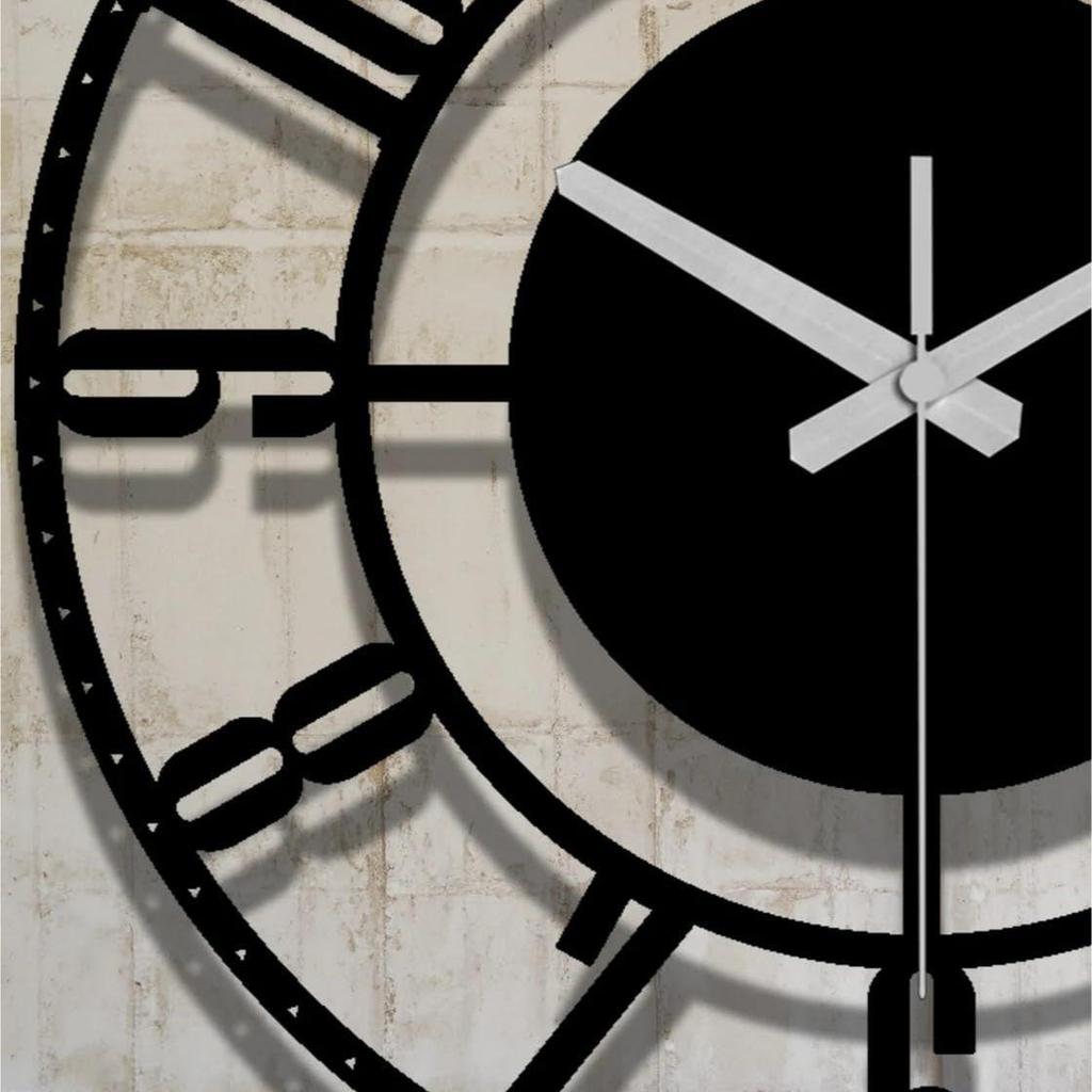 Large World Map Wall Clock, Metal Minimalist Modern Clock, Round Silent Non-Ticking Battery Operated Wall Clocks for Living Room/Home