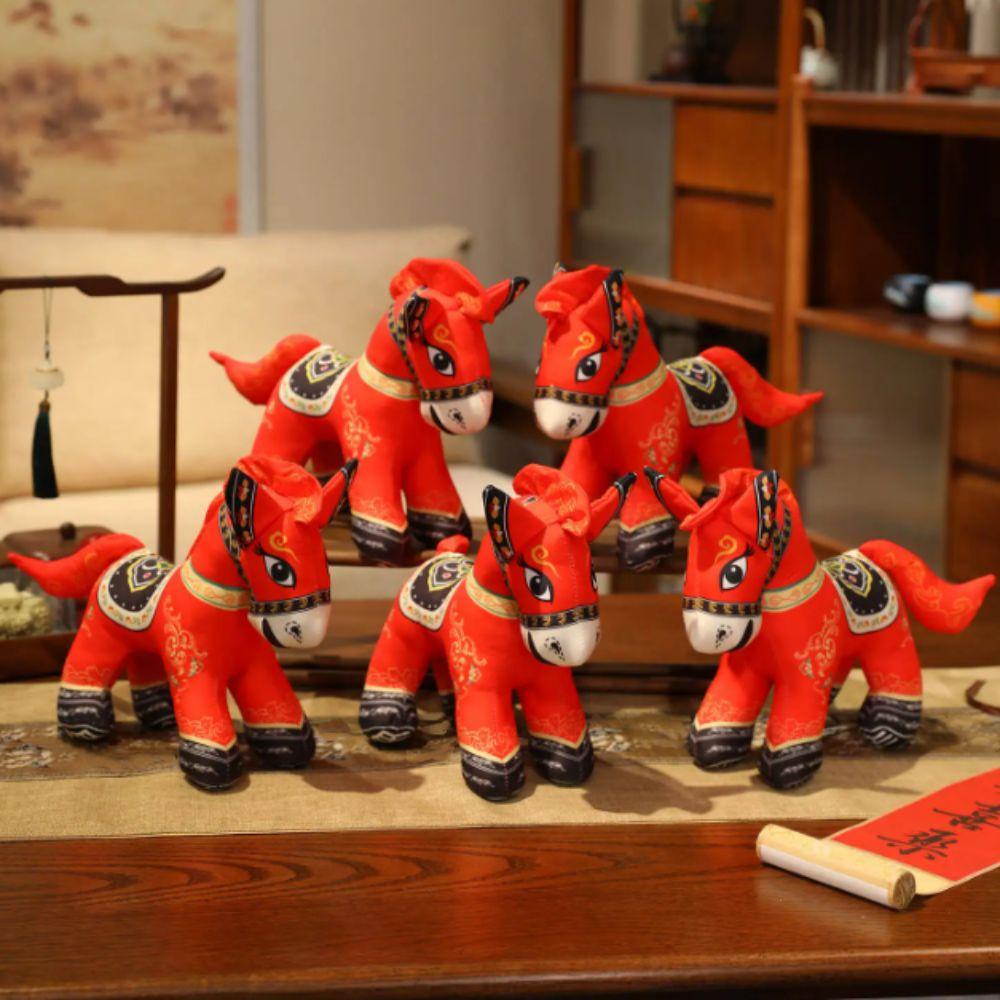 Lively Cute Design Year of Horse Plush Toy Horse Mascot Plush Toy  Festival Gift