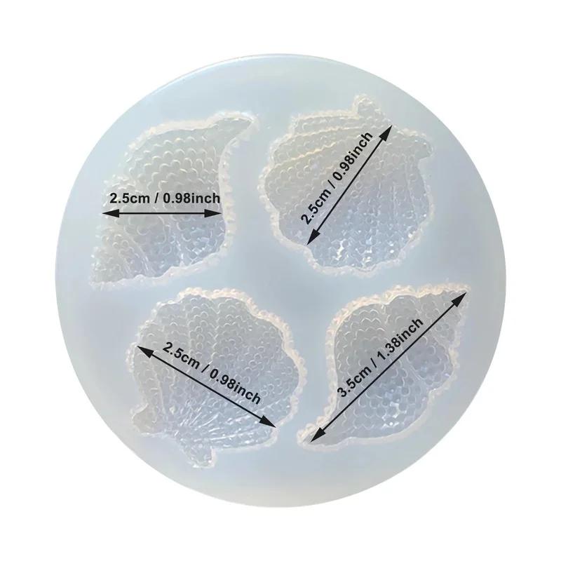 Creative Design Shell Conch Mirror Epoxy Silicone Abrasive Simulation Craft Ornament Chocolate Mold Kitchen Cake Baking Tool
