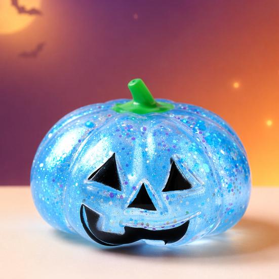 Relaxation Squeeze Ball 1/2/3Pcs Halloween Pumpkin Stress Relief Toy Creepy Head Glitter for Kids Adults Party Favors Fidget Toy