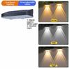 Waterproof Solar Fence Lights Dimmable Panel Solar Deck Light Solar Wall Light  Backyard Garden