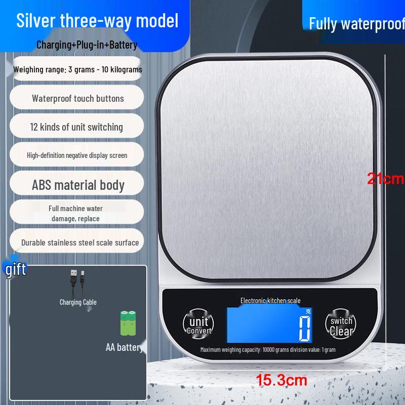 HC Touch Waterproof Digital Kitchen Scale 10kg/1g (CN version)