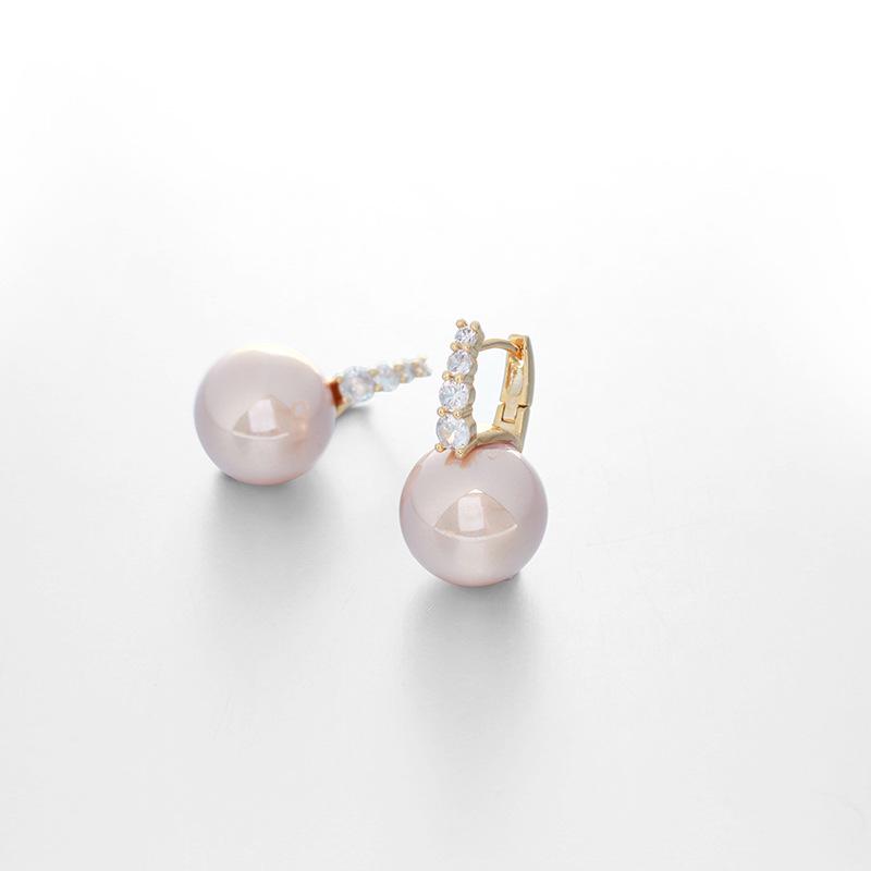 2024 Hot Pink Pearl Stud Earrings - Women's Niche High-End French Design