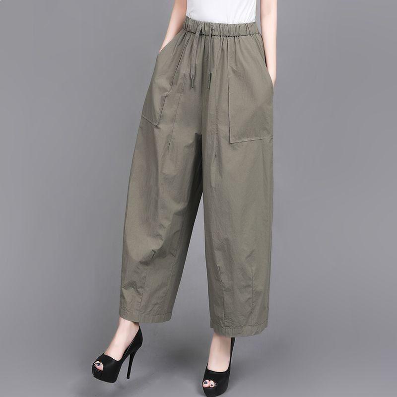 

2026 Women s Quick-Dry High Waist Wide-Leg Pants: Summer, Plus Size, Slimming, Casual, Versatile M (80-100 lbs) хаки