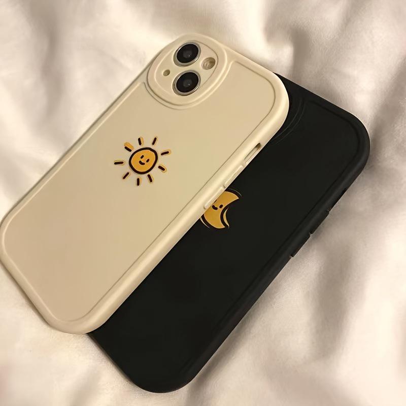 Sun Moon Soft Apple Phone Case for iPhone 11 to 16 - Chubby Girl Design