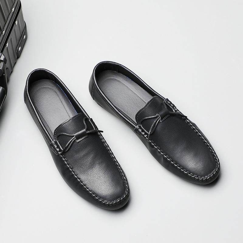 Doudou shoes men's spring and summer new men's casual business leather shoes overfitting lazy shoes