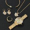 6PCS/set Women Watch Luxury Elegant Alloy Watch Crystal Wristwatch For Ladies Gift Quartz Watch Alloy Rhinestone Bracelet Montre