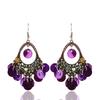 Retro ethnic style round hollow earrings Bohemian temperament elegant earrings niche fashion light luxury earrings women