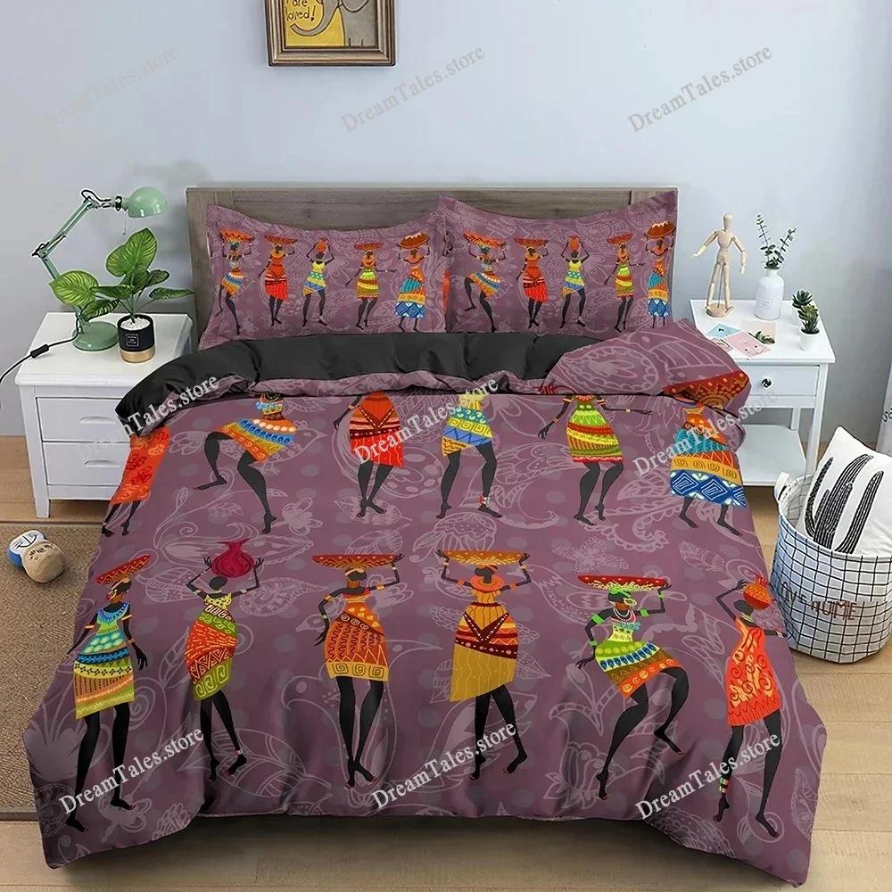 Egyptian Print Duvet Cover Set,3D Ancient Egypt Tribe Decor Comforter Cover Set for Adult Women King Size Polyester Bedding Set7