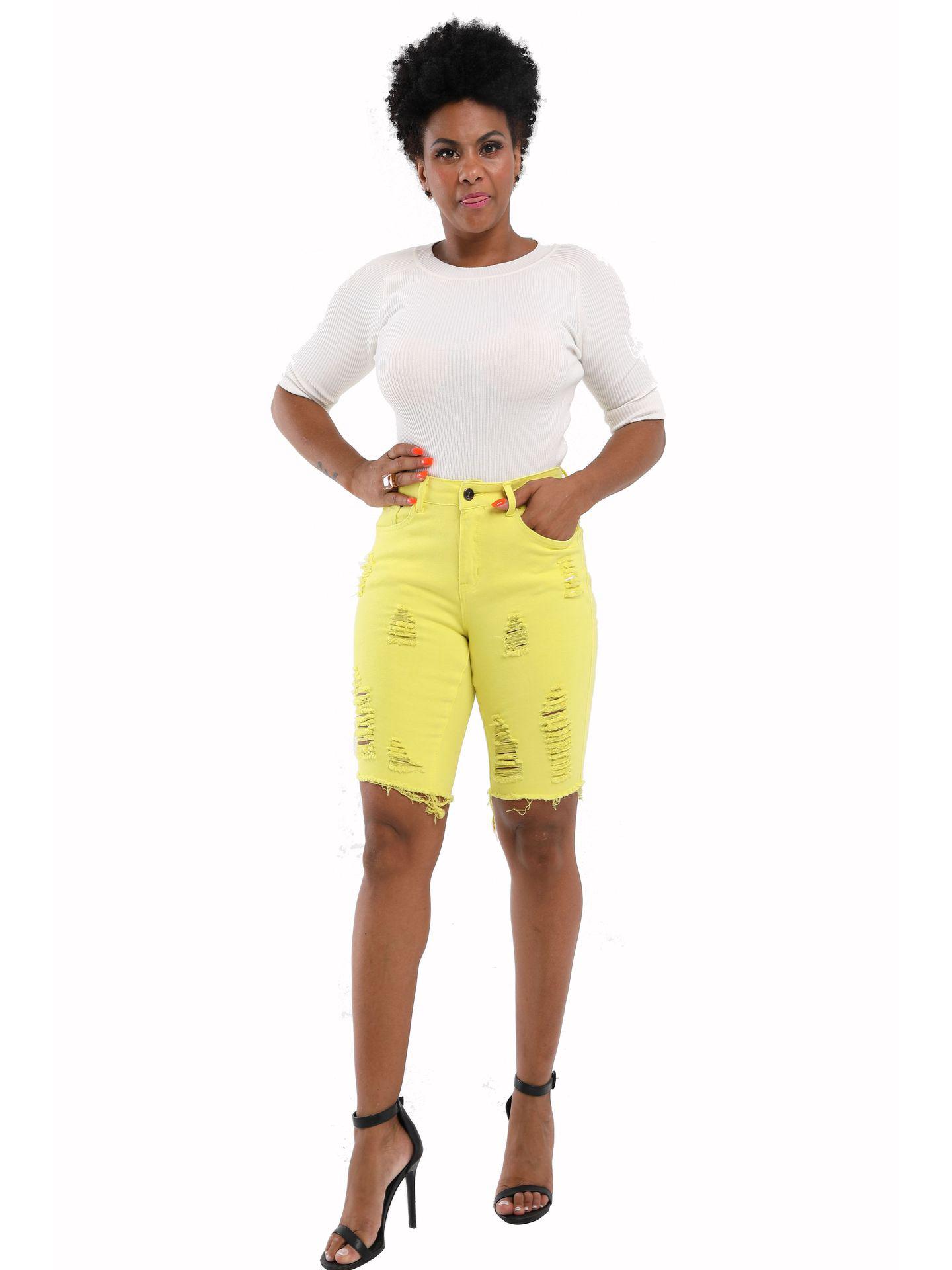 In-Stock 2022 Ripped Slim-fit Women s Mid-length Denim Shorts - Summer Hot Selling Jeans S