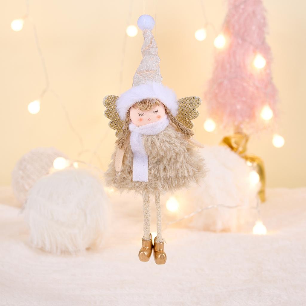 Christmas Angel Decoration, Christmas Velvet Angel Doll Decoration, Holiday Hanging Ornaments With Hat, Suitable For Fireplace, Living Room, Bedroom