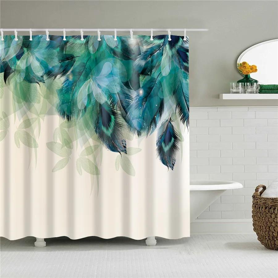 3D Flower Plum Blossom Lotus Lavender Rose Shower Curtains Bathroom Curtain Frabic Waterproof Polyester Bath Curtain with Hooks