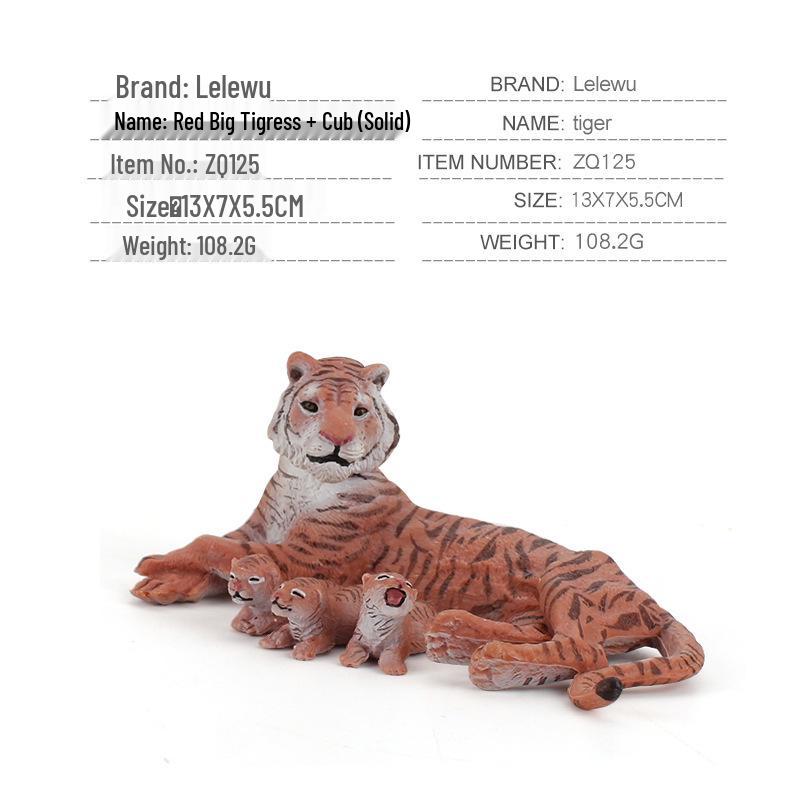 Siberian Tiger Family Hand-Painted Figurine Set – Roaring Tiger, Tigress, and Cub