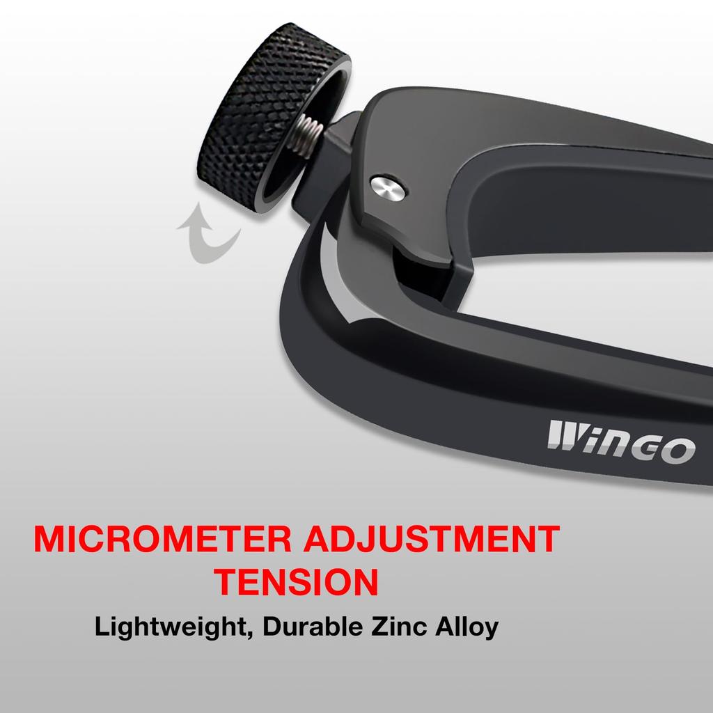 WINGO Capo Tast for Electric Guitar Professional Perfect Tension Capo Black Guitar/Acoustic - -