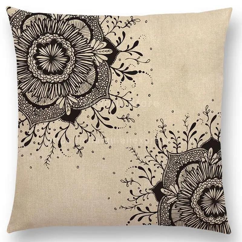 Mandalas Druck Kissenbezug Boho Stil Blume Hoffnung Bunt Wahre Seele Leben Lachen Lieben Freigeist Traum Floral Kissenbezug