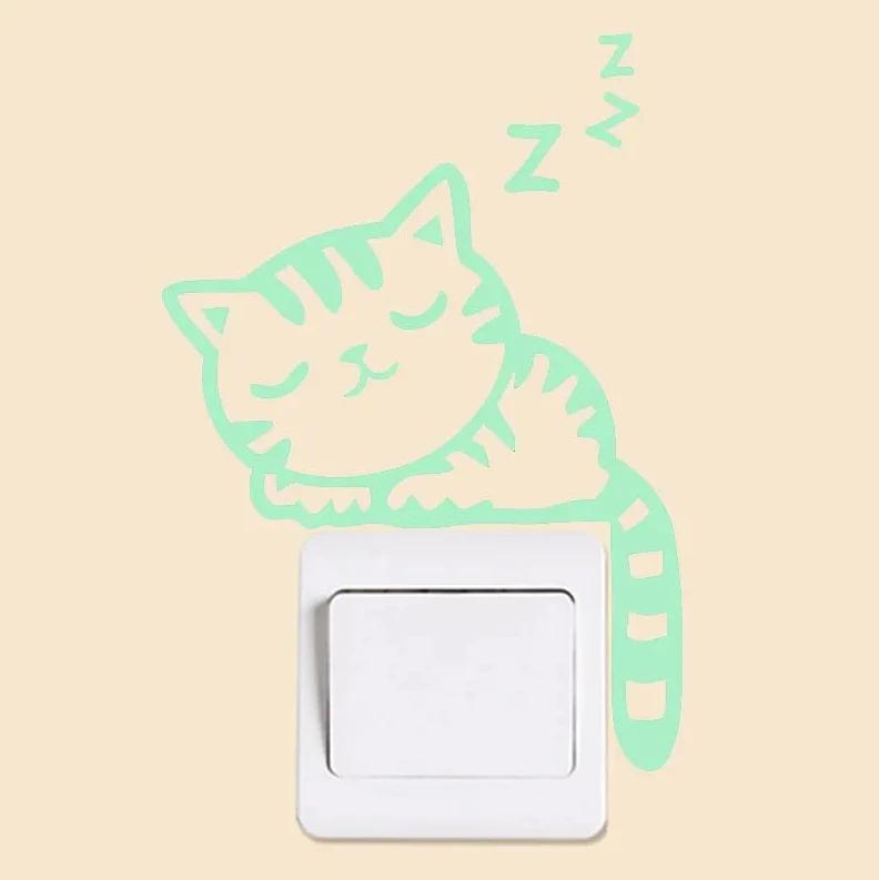 Luminous Switch Stickers Glow In The Dark Decorative Sticker Kids Room Cartoon Cat Dog Fairy Star Pvc Wall Home Decoration 2026