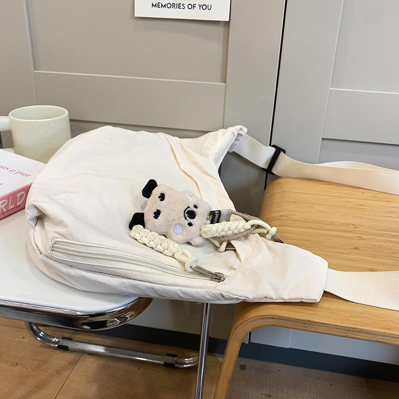 Нейлоновая сумка женская однотонная сумка через плечо большая вместительная сумка через — фото 11