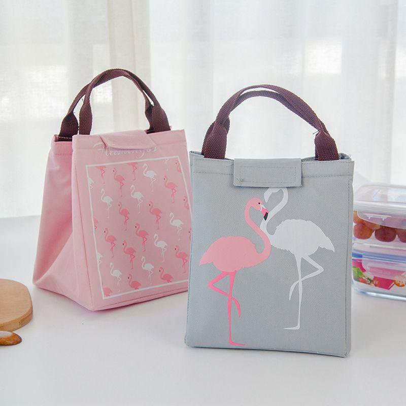 Elegant Flamingo Lunch Bag With Premium Oxford Cloth For Hot And Cold Food Storage