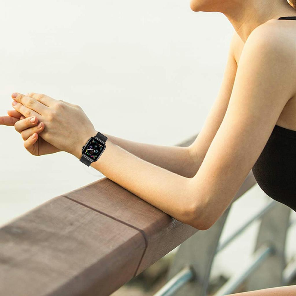 Watch Strap for Apple Watch Series 10 9 8 7 SE 6 5 4 3 2 1 42mm 41mm 40mm 38mm Milanese Metal Band with Buckle