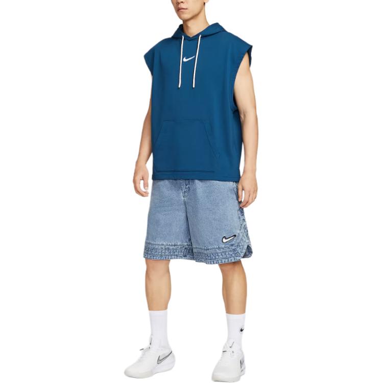 Nike Logo Lace Loose Fit Denim Shorts Men Shorts Blue Gray HV1914-436