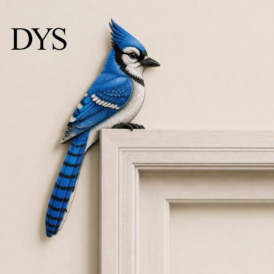 Wooden Bird Door Frame Decor Topper Decor, Adorable Shape Corner Statue, Handcrafted Wood Sign, Woodland Natural Charm Home Accessories Art