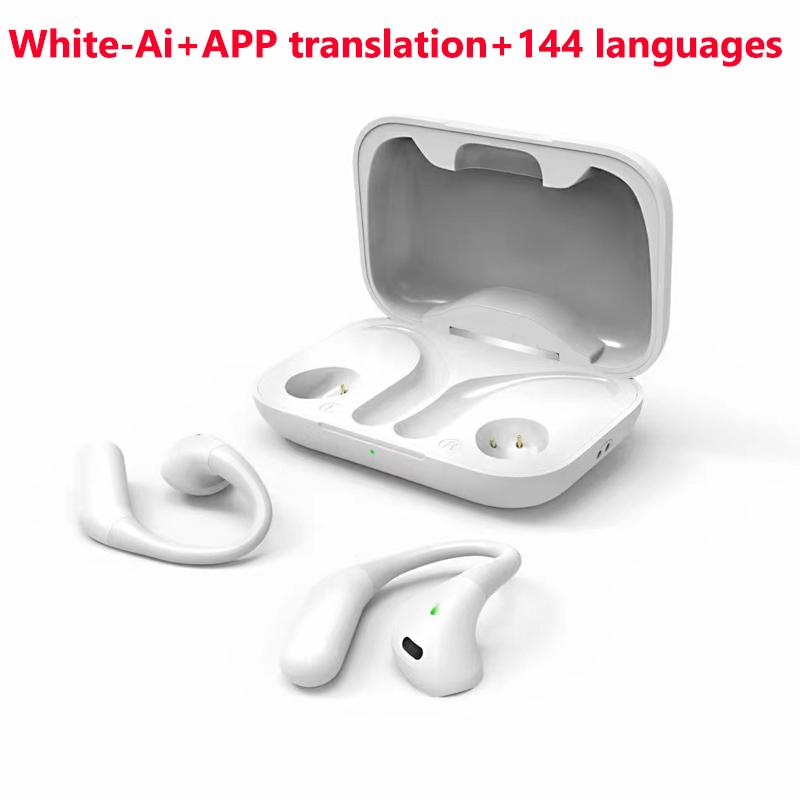 

Беспроводные наушники с искусственным интеллектом для перевода Наушники с функцией перевода в реальном времени Bluetooth 144 языка Наушники для перевода приложений для бизнеса и путешествий белый