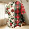 Men's Quick-Dry Neck Short Sleeve T-Shirt with Christmas Print
