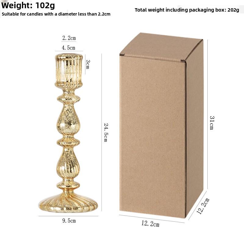 

1PC French retro silver-plated candlestick style home art scented candle dinner decoration piece 1Pc