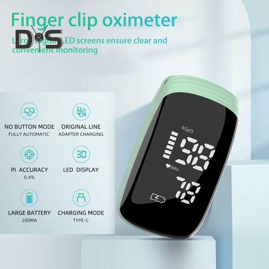 Blood Oxygen Meter with Large LED Display High Accurate Readings Rechargeable Fingertip Blood Oxygen Saturation Monitor with Lanyard