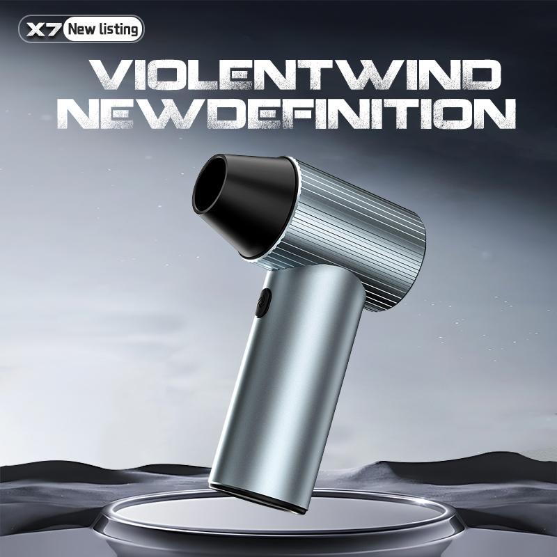 X7 Violent Blower 500g Wind Pressure Brushless Motor 40mm Turbo Jet Fan With 3 Nozzles Dust Blowing Keyboard Cleaning Air Blower