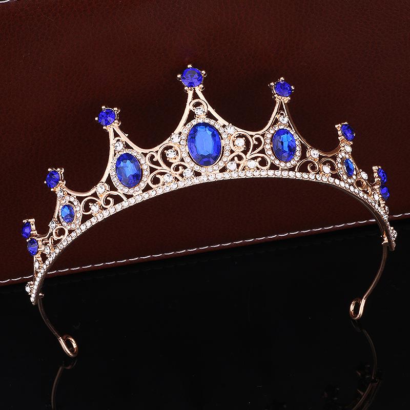 Baroque Bride Wedding Crown Tiara Wedding Dress Accessories Exquisite Alloy Rhinestone Crown Hair Accessories