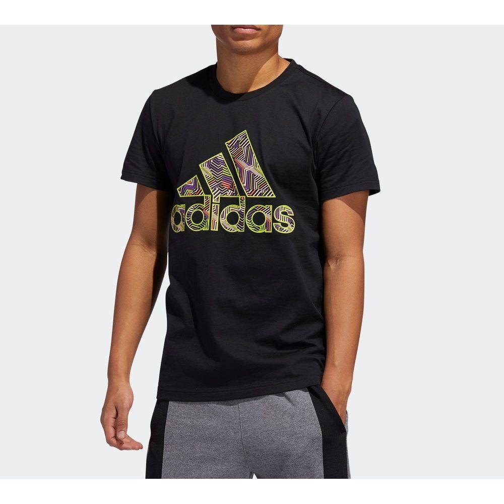 Adidas T Shirts Men's Black Crew Neck Moderate Straight Fit GK1703
