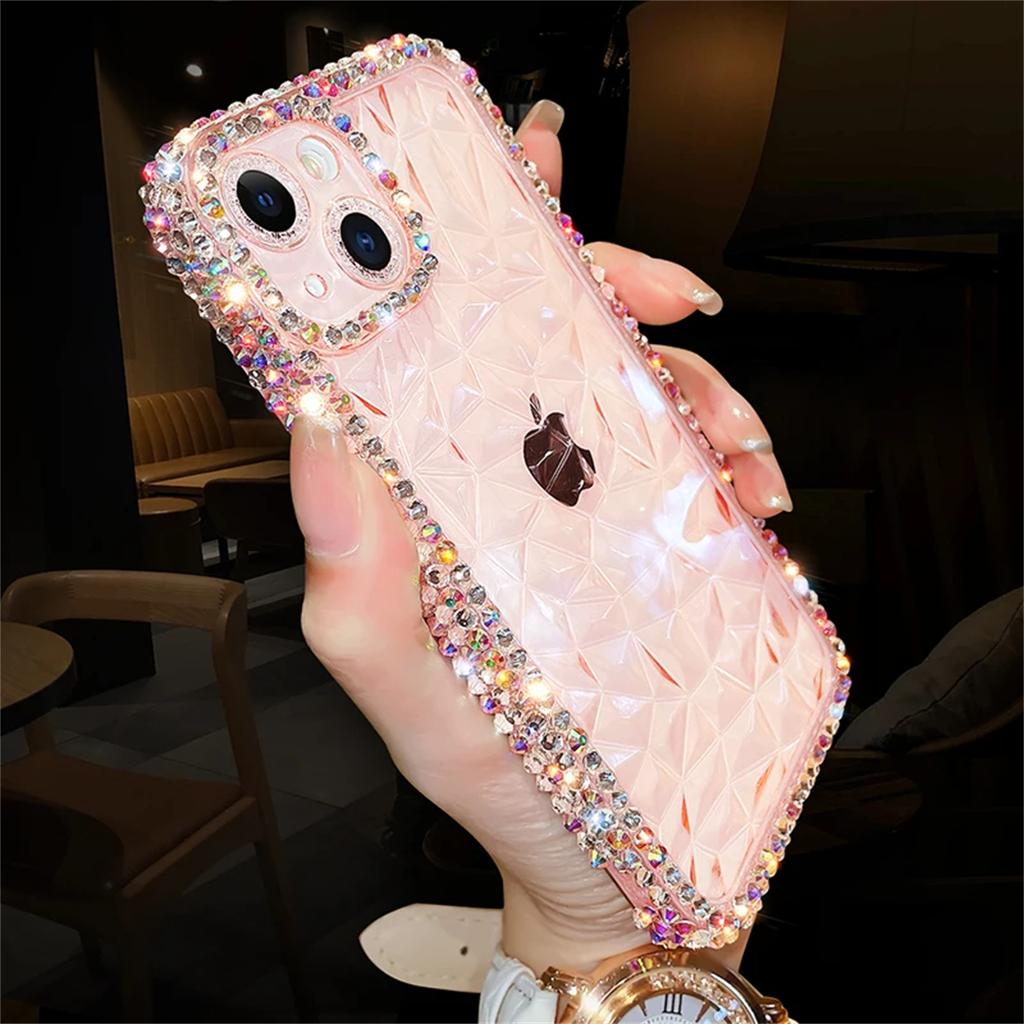 Luxus-Diamant-Glitzerhülle für iPhone 13 12 11 14 15 16 Pro Max X Xr Xs 8 7 16 Plus Bling Transparente stoßfeste weiche TPU-Abdeckung