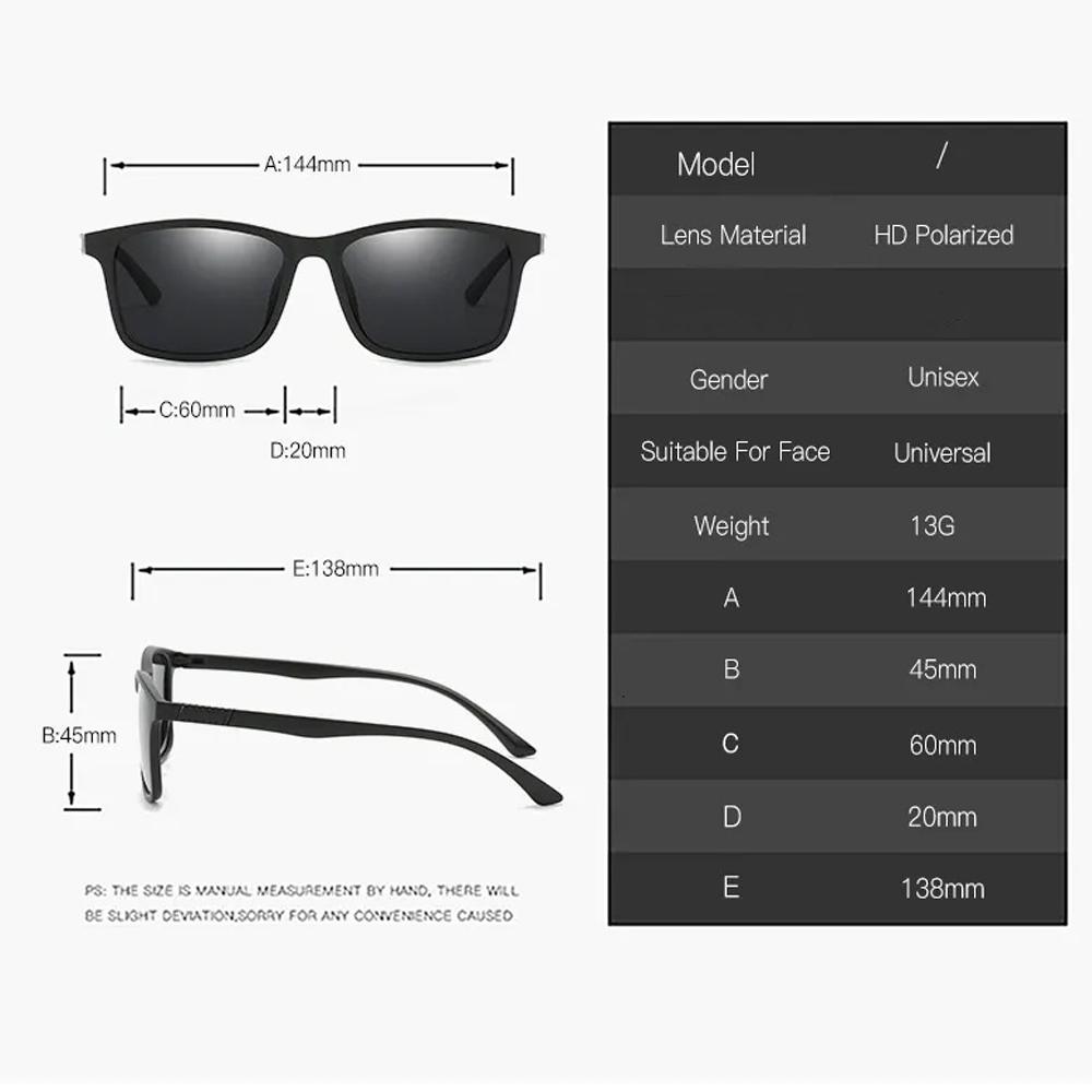 Black Leopard Square Frame Anti Blue Ray Polarized Sunglasses for Men and Women Outdoor Fishing Driving