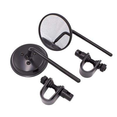 NASSIA Clamp Mirrors, Motorcycle Mirrors with Handlebar Clamps, Round Mirrors, Left and Right Set for Harley Choppers and Bobbers