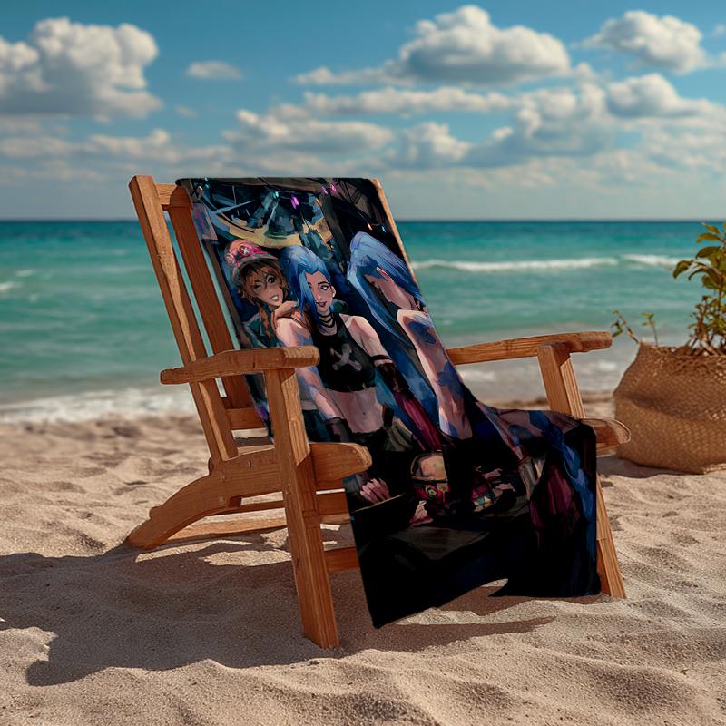Ultra-Soft Beach Towel with Jinx Theme,Ideal for Pool - Camping, Diving - Perfect Travel Essential, Vibrant Beach Towel.