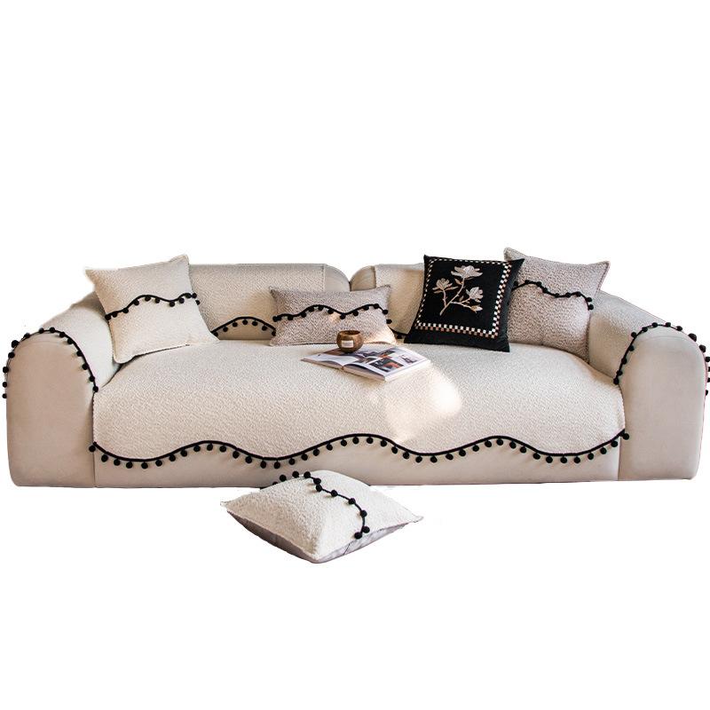 New Special-Shaped Sofa Cushion, High-End Mid-Ancient Style Skirt, Light Luxury Non-Slip Living Room, Straight Row Sofa Seat Cushion